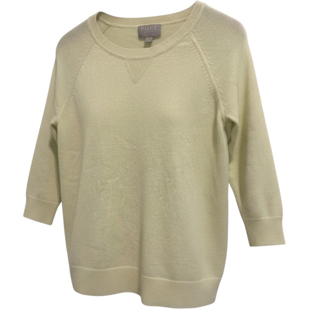 Pure Collection Sweater Women US 2 100% Cashmere 3/4 Sleeve